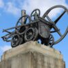 1802年製コールブルックデール機関車。高圧蒸気機関を初搭載した試作機関車。