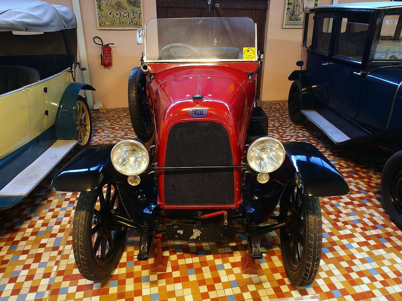 1921年式フィアット・501。イタリア初の量産型大衆車として博物館に展示されたクラシックカー。