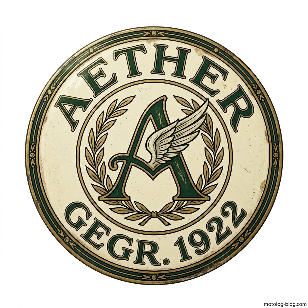 AETHER Motors 1922年創業時の円形エナメルバッジ